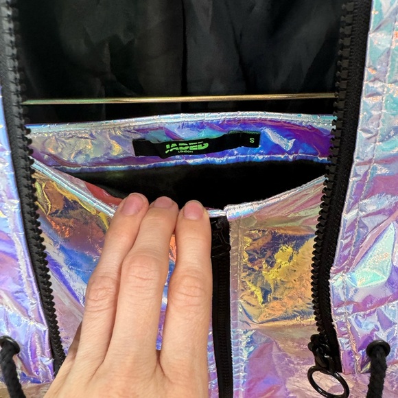 JADED LONDON DOLLS KILL CROPPED HOLOGRAPHIC JACKET AND SKIRT SET SMALL - Picture 8 of 10